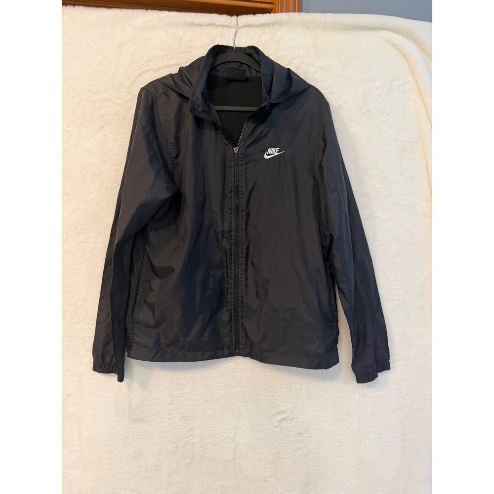 Nike Windrunner Hooded Windbreaker Jacket Mens Size Medium Black AR2238-010